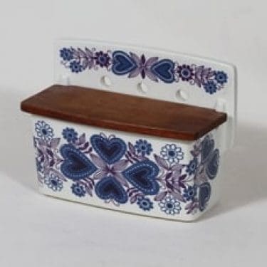 Arabia Sirpa suola-astia, sininen, suunnittelija Raija Uosikkinen, serikuva, retro