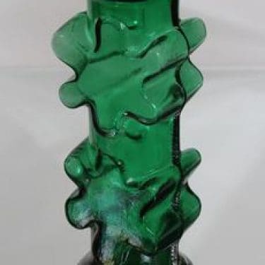 Riihimäen lasi Kasperi maljakko, vihreä, suunnittelija Erkkitapio Siiroinen, suuri, retro