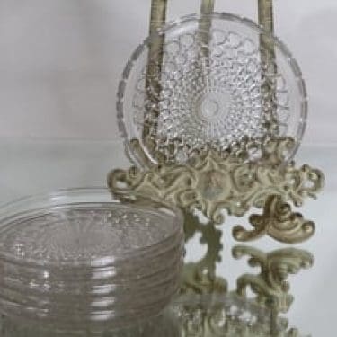 Riihimäen lasi Merja lautaset, kirkas, 6 kpl, suunnittelija Tamara Aladin, pieni