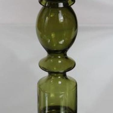 Riihimäen lasi Pompadour maljakko, oliivinvihreä, suunnittelija Nanny Still,