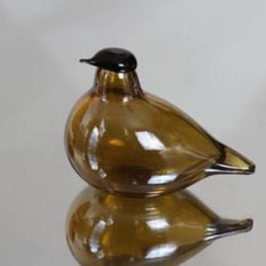 Nuutajärvi Tiltti koristelintu, signeerattu, suunnittelija Oiva Toikka, signeerattu, pieni, lysteri