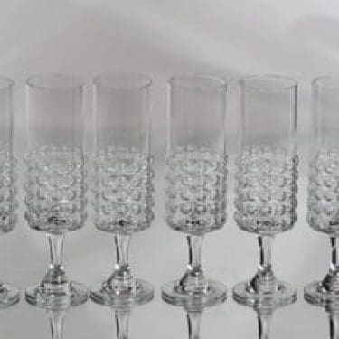 Riihimäen lasi Grappo kuohuviinilasit, 15 cl, 6 kpl, suunnittelija Nanny Still, 15 cl