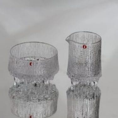 Iittala Ultima Thule sokerikko ja kermakko, kirkas, suunnittelija Tapio Wirkkala,