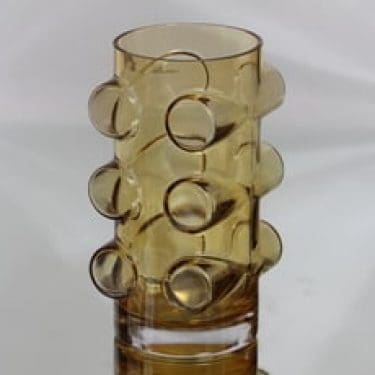 Riihimäen lasi Pablo maljakko, amber, suunnittelija Erkkitapio Siiroinen,