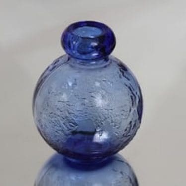 Riihimäen lasi Tellus koristepullo, sininen, suunnittelija Erkkitapio Siiroinen, pieni