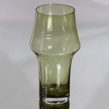 Riihimäen lasi maljakko, oliivinvihreä, suunnittelija Tamara Aladin,