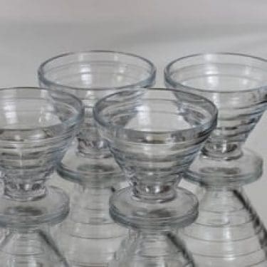 Riihimäen lasi 2778 jälkiruokamaljat, kirkas, 4 kpl, suunnittelija Aino Aalto,