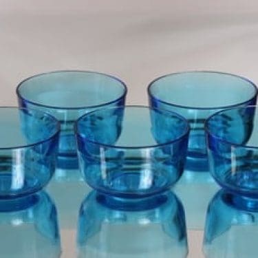 Nuutajärvi 5537 annoskulhot, sininen, 5 kpl, suunnittelija Kaj Franck,