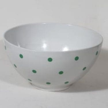 Arabia Ping Pong kulho, vihreä, suunnittelija Raija Uosikkinen, serikuva, retro