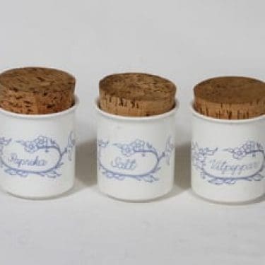 Arabia Sininen maustepurkit, 16 cl, 3 kpl, suunnittelija Raija Uosikkinen, 16 cl