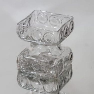 Riihimäen lasi Kehrä maljakko, kirkas, suunnittelija Tamara Aladin,