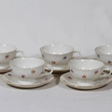 Arabia RE kahvikupit, kukkakuvio, 4 kpl, suunnittelija , kukkakuvio, siirtokuva