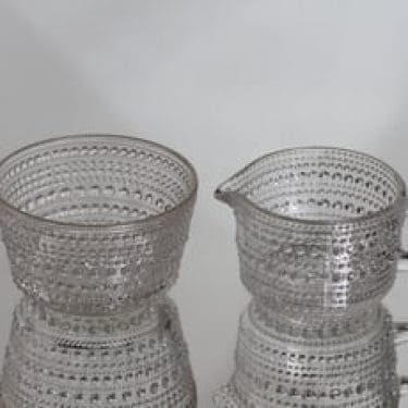 Nuutajärvi Kastehelmi sokerikko ja kermakko, kirkas, suunnittelija Oiva Toikka,