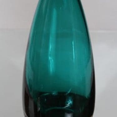 Riihimäen lasi 1361 maljakko, turkoosi, suunnittelija Tamara Aladin, suuri