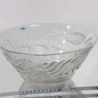 Nuutajärvi Pioni kulho, kirkas, suunnittelija Oiva Toikka,