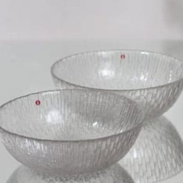Iittala Ultima Thule tarjoilukulhot, kirkas, 2 kpl, suunnittelija Tapio Wirkkala,