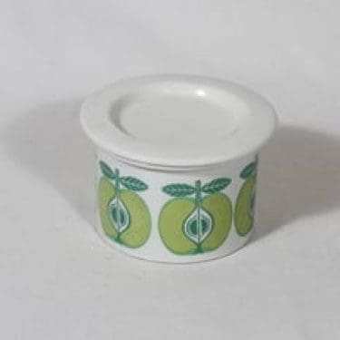 Arabia Pomona purnukka, omena, suunnittelija Raija Uosikkinen, omena, pieni, serikuva, retro