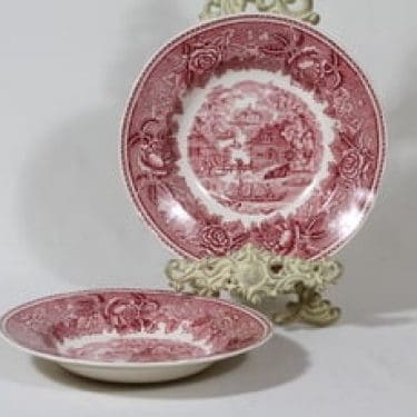 Arabia Maisema lautaset, syvä, 2 kpl, suunnittelija , syvä, kuparipainokoriste