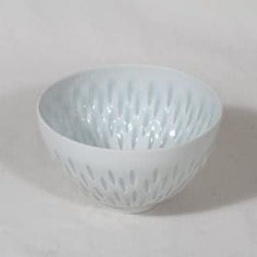 Arabia FK kulho, valkoinen, suunnittelija Friedl Holzer-Kjellberg, pieni, massasigneerattu