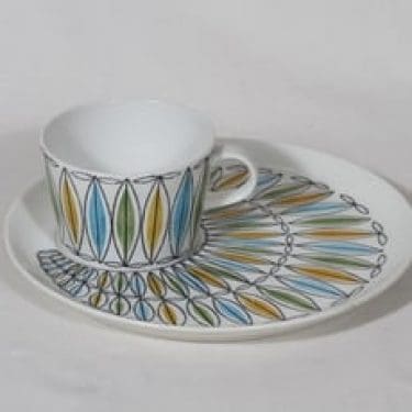 Arabia Korona erikoiskuppi, käsinmaalattu, suunnittelija Raija Uosikkinen, käsinmaalattu, painettu