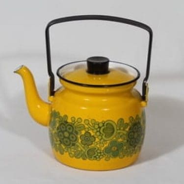 Finel Primavera kahvipannu, 1 l, suunnittelija Raija Uosikkinen, 1 l, serikuva, retro