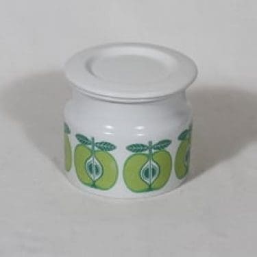 Arabia Pomona purnukka, omena, suunnittelija Raija Uosikkinen, omena, serikuva, retro