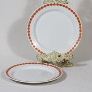 Arabia lautaset, kukkakuvio, 2 kpl, suunnittelija , kukkakuvio, serikuva, retro, matala