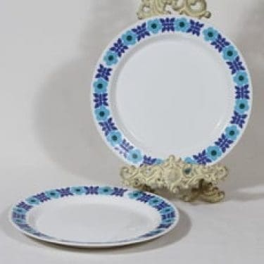 Arabia Ahmet lautaset, matala, 2 kpl, suunnittelija Raija Uosikkinen, matala, serikuva, retro