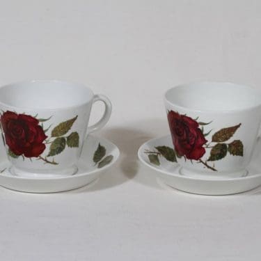 Arabia Ruusu kupit, 50 cl, 2 kpl, suunnittelija Anneli Qveflander, 50 cl, suuri, serikuva