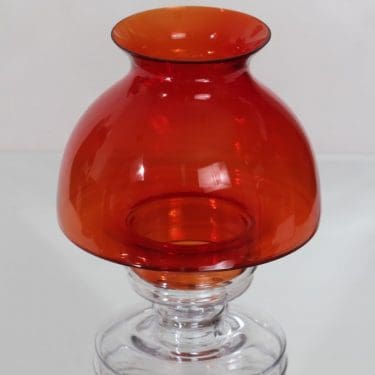 Riihimäen lasi Apollo kynttilälyhty, punainen, suunnittelija Nanny Still,