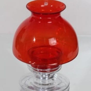 Riihimäen lasi Apollo kynttilälyhty, punainen, suunnittelija Nanny Still,