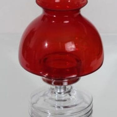 Riihimäen lasi Apollo kynttilälyhty, punainen, suunnittelija Nanny Still,