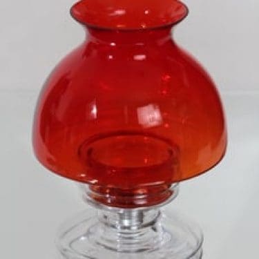 Riihimäen lasi Apollo kynttilälyhty, punainen, suunnittelija Nanny Still,