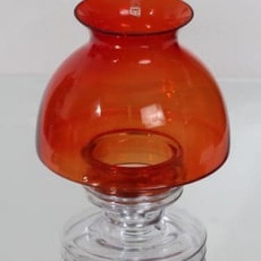 Riihimäen lasi Apollo kynttilälyhty, punainen, suunnittelija Nanny Still,