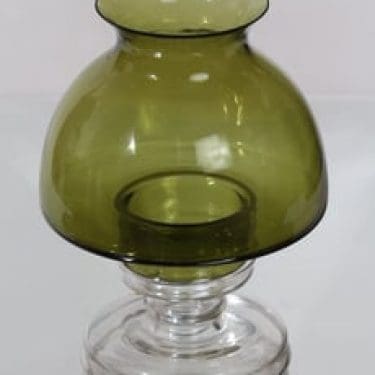 Riihimäen lasi Apollo kynttilälyhty, oliivinvihreä, suunnittelija Nanny Still,