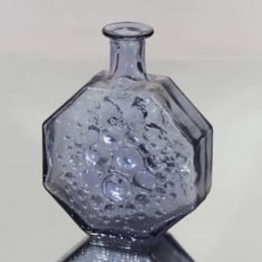 Riihimäen lasi Stella Polaris koristepullo, neodymi, suunnittelija Nanny Still,