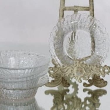 Riihimäen lasi Tupru annoskulhot, kirkas, 5 kpl, suunnittelija Nanny Still,