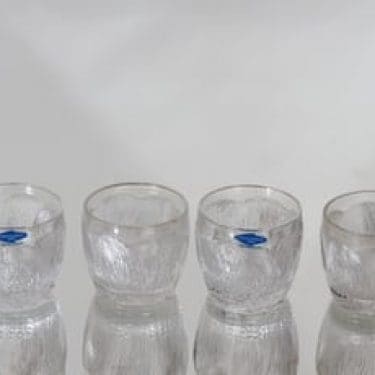 Nuutajärvi Pioni lasit, 6 cl, 4 kpl, suunnittelija Oiva Toikka, 6 cl