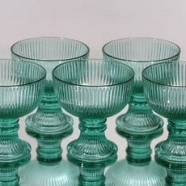 Iittala Viktor jälkiruokakulhot, vihreä, 5 kpl, suunnittelija Valto Kokko,