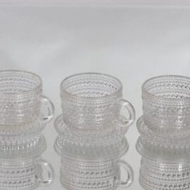 Nuutajärvi Kastehelmi kahvikupit, 12 cl, 3 kpl, suunnittelija Oiva Toikka, 12 cl