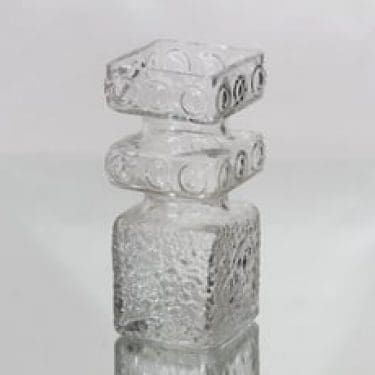 Riihimäen lasi Kehrä maljakko, kirkas, suunnittelija Tamara Aladin,