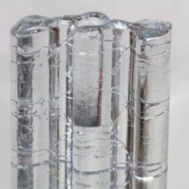 Iittala Arkipelago veistos/kynttilänjalka, kirkas, suunnittelija Timo Sarpaneva, suuri, massiivinen