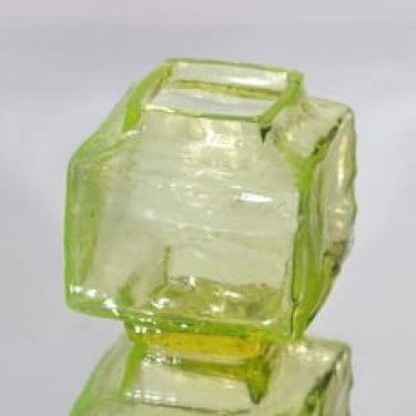 Riihimäen lasi Palkki maljakko, keltainen, suunnittelija Helena Tynell,