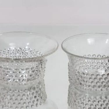 Nuutajärvi Näppyläkulho kulhot, kirkas, 2 kpl, suunnittelija Saara Hopea,