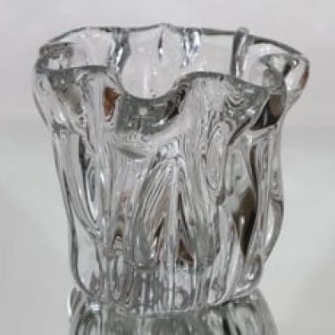 Iittala Kalvolan kanto maljakko, signeerattu, suunnittelija Tapio Wirkkala, signeerattu, suuri, massiivinen