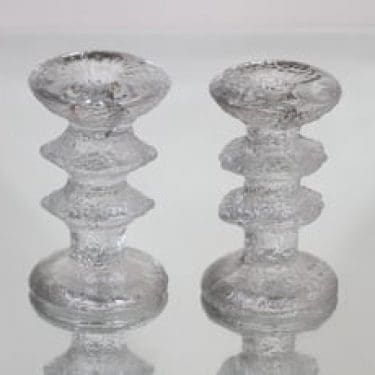 Iittala Festivo kynttilänjalat, kirkas, 2 kpl, suunnittelija Timo Sarpaneva,