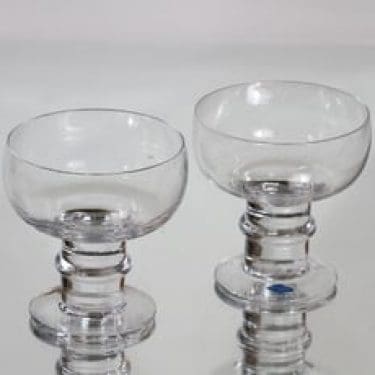 Nuutajärvi Herttua jälkiruokakulhot, kirkas, 2 kpl, suunnittelija Heikki Orvola,