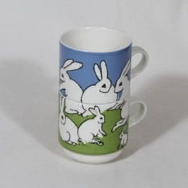 Arabia Kuppileikki mukit, 2 kpl, suunnittelija Heljä Liukko-Sundström, serikuva