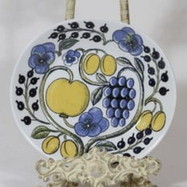 Arabia Paratiisi lautanen, käsinmaalattu, suunnittelija Birger Kaipiainen, käsinmaalattu, prototyyppi, retro