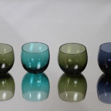 Nuutajärvi Marja lasit, 7 cl, 4 kpl, suunnittelija Saara Hopea, 7 cl, pieni